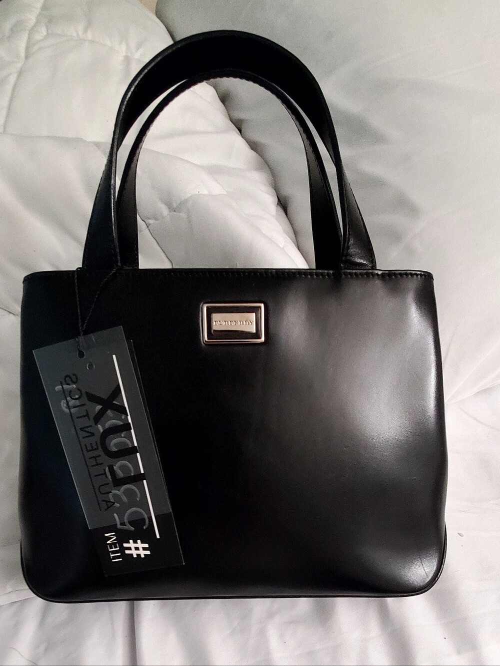 Black Structured Burberry Handbag